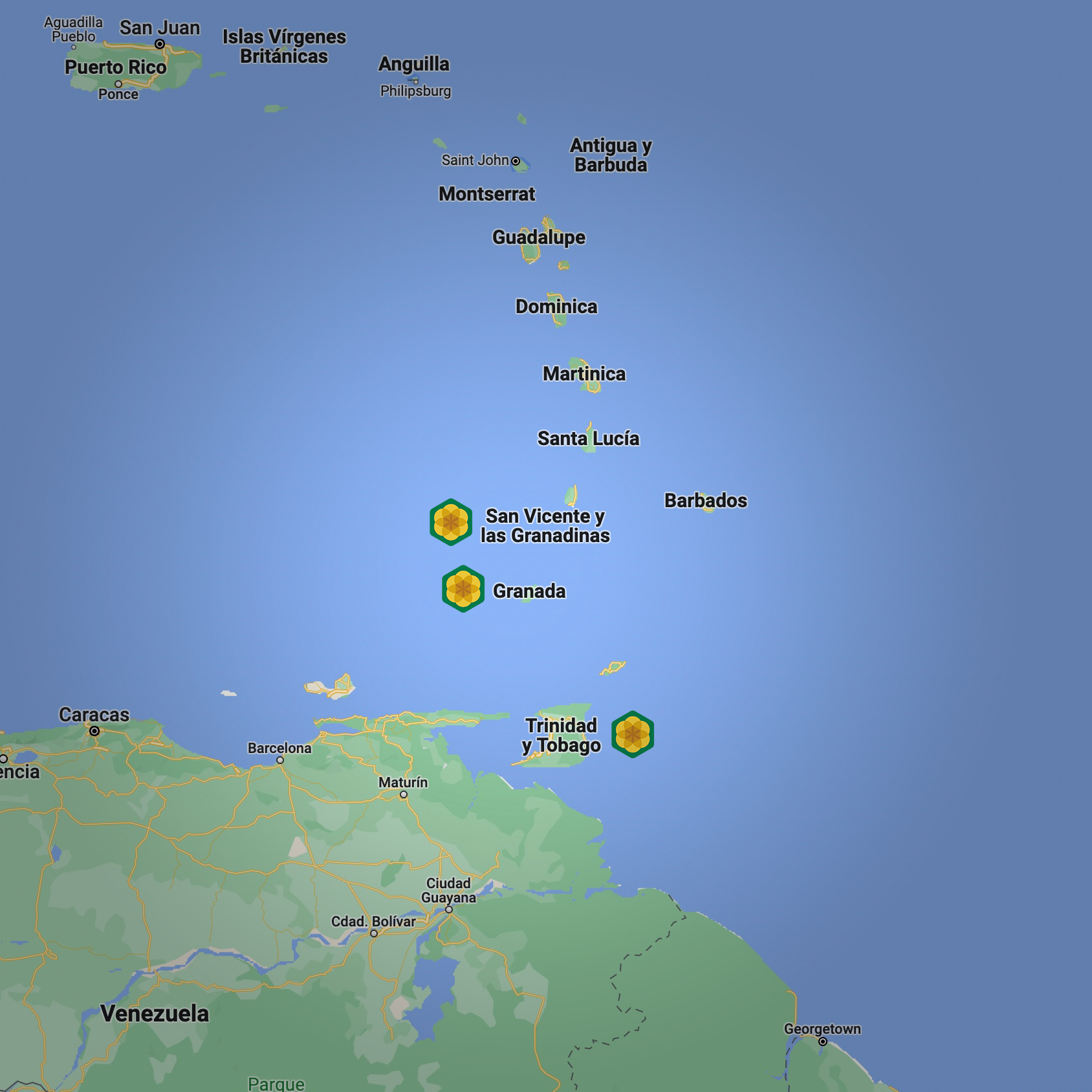 Mapa CAP Caribe